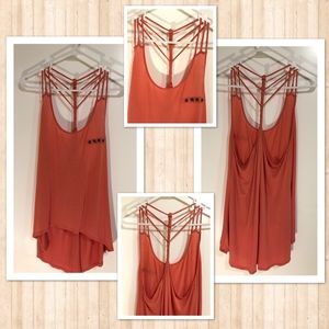 Multi string straps tank top blouse